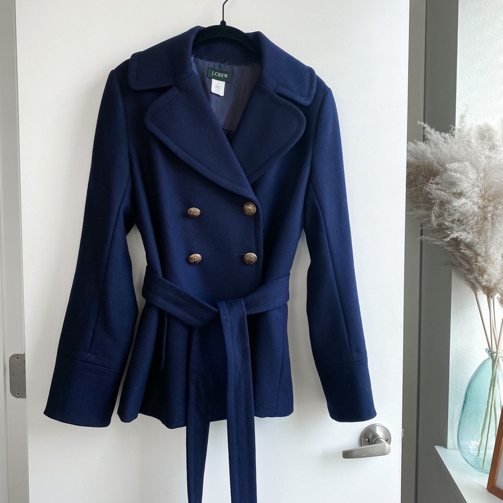 J. Crew Navy Double Breasted Peacoat - 100% Wool